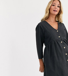 Черное джинсовое чайное платье ASOS DESIGN Maternity-Черный