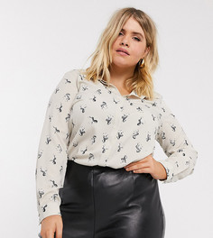 Рубашка кремового цвета с принтом "зебра" Vero Moda Curve-Мульти