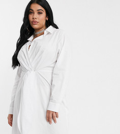 Структурированное хлопковое платье-рубашка Public Desire Curve-Белый