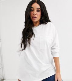 Белая oversize-футболка с карманом ASOS DESIGN Curve-Белый