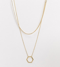 Позолоченное ярусное ожерелье с подвеской-шестиугольником Orelia-Золотой