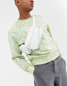 Белая сумка-кошелек через плечо из искусственной кожи с карманом и цепочкой ASOS DESIGN-Белый