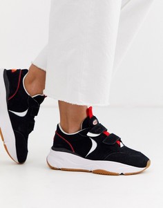 Черные замшевые кроссовки на массивной подошве Ellesse-Черный