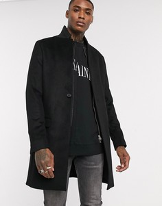 Черное строгое шерстяное пальто AllSaints-Черный