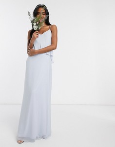 Шифоновое платье‑комбинация макси с верхним слоем Maids to Measure bridesmaid-Синий