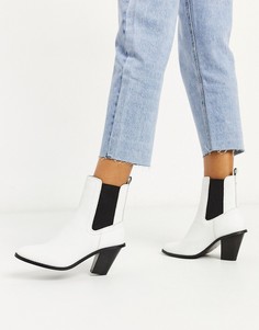 Белые ботильоны на каблуке River Island-Белый