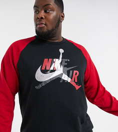 Черно-красный свитшот с круглым вырезом и логотипом Nike Jordan Plus Jumpman Air-Черный