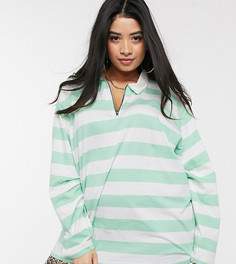 Oversized-рубашка регби в полоску Daisy Street Plus-Зеленый