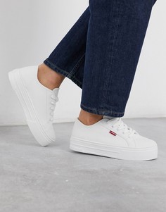 Белые кроссовки на платформе Levis-Белый
