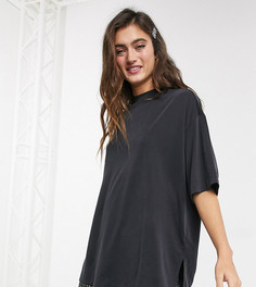 Черная oversized‑футболка из вискозы Monki Farah-Черный