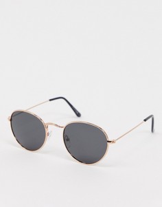 Золотистые солнцезащитные очки с поляризованными стеклами ASOS DESIGN-Медный