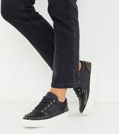 Черные кроссовки с заклепками Simply Be extra wide fit-Черный