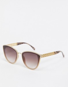 Солнцезащитные очки "кошачий глаз" с логотипом River Island-Золотой