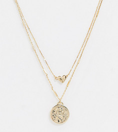 Золотистое ярусное ожерелье с подвесками Reclaimed Vintage inspired-Золотой