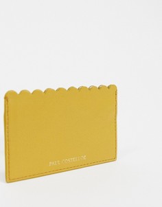 Кожаный кошелек для карт горчичного цвета с фигурным краем Paul Costelloe-Коричневый