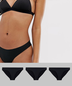 Набор из 3 бразильских трусов из микрофибры ASOS DESIGN-Черный