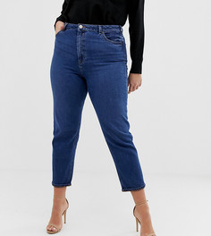 Темные узкие джинсы в винтажном стиле с завышенной талией из переработанных материалов ASOS DESIGN Curve - Farleigh-Синий