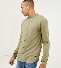 Рубашка с воротником-стойкой, длинными рукавами и карманом Replika Tall-Зеленый