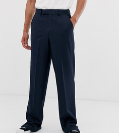 Широкие строгие брюки цвета индиго ASOS DESIGN Tall-Синий
