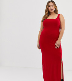 Облегающее платье макси с квадратным вырезом Club L Plus-Красный