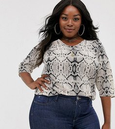 Блузка со змеиным принтом Junarose-Мульти