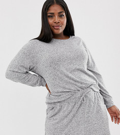 Очень мягкий комбинируемый свитшот с начесом ASOS DESIGN Curve-Серый