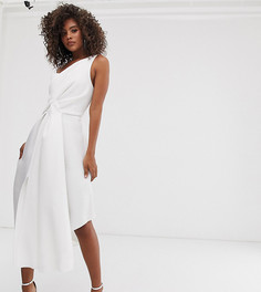 Платье миди на одно плечо для выпускного ASOS DESIGN Tall-Белый