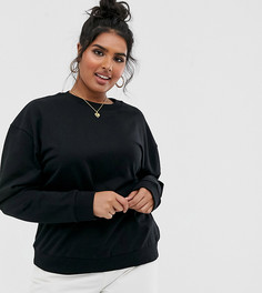 Черный свитшот из органического хлопка ASOS DESIGN Curve-Черный цвет