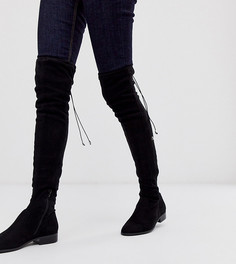 Черные ботфорты для широкой стопы и голени ASOS DESIGN Kayden-Черный цвет