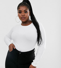 Белый лонгслив с круглым вырезом ASOS DESIGN Curve