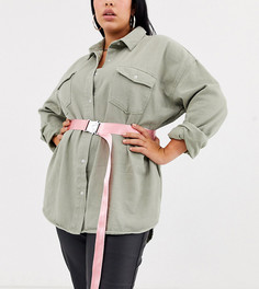 Ремень в стиле милитари с пряжкой ASOS DESIGN Curve-Розовый