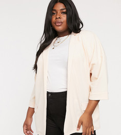 Свободный фактурный трикотажный блейзер ASOS DESIGN Curve-Розовый цвет