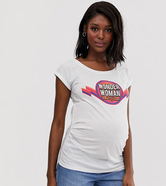 Белая футболка для беременных с надписью "wonder woman" New Look Maternity-Белый