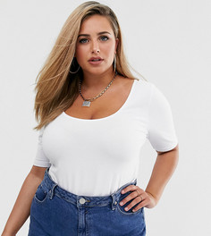 Белый топ с глубоким вырезом на груди и спине ASOS DESIGN Curve