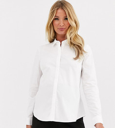 Приталенная рубашка из эластичного хлопка с длинными рукавами ASOS DESIGN Maternity-Белый