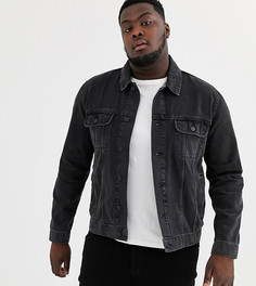 Черная джинсовая куртка стандартного кроя ASOS DESIGN Plus-Черный цвет