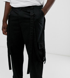 Черные брюки карго с ремешками ASOS DESIGN Plus-Черный