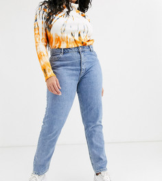 Укороченные джинсы в винтажном стиле с завышенной талией Vero Moda Curve-Голубой