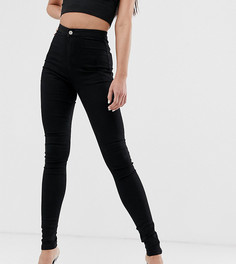 Черные супероблегающие джинсы стретч с завышенной талией Missguided Tall-Черный цвет