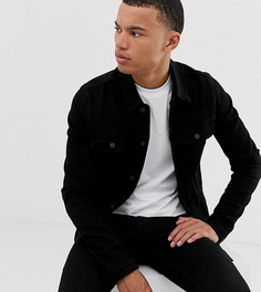 Черная приталенная джинсовая куртка в стиле вестерн ASOS DESIGN Tall-Черный цвет