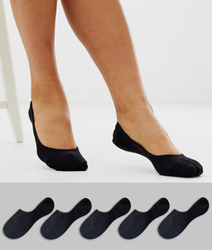Набор из 5 пар невидимых носков ASOS DESIGN-Черный