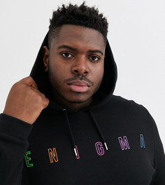 Oversize-худи черного цвета с принтом ASOS DESIGN Plus-Черный