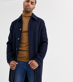 Темно-синий однобортный тренч на пуговицах ASOS DESIGN Tall