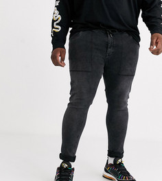 Черные джинсы стретч со шнурком на поясе ASOS DESIGN Plus-Черный