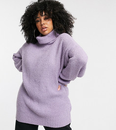 Лавандовый oversize-свитер с высоким воротником Missguided Plus-Фиолетовый