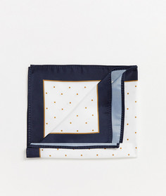 Платок для нагрудного кармана в горошек ASOS DESIGN-Темно-синий