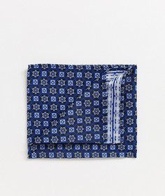 Темно-синий платок для нагрудного кармана с геометрическим принтом ASOS DESIGN