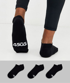 Набор из 3 пар спортивных носков с антибактериальной обработкой ASOS 4505-Черный
