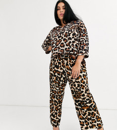 Брюки с леопардовым принтом Junarose-Многоцветный