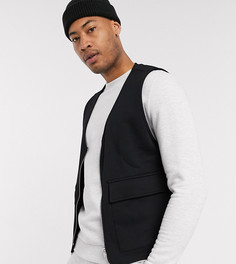 Черный трикотажный жилет в стиле милитари ASOS DESIGN Tall